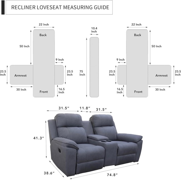 Easy-Going Recliner Loveseat covers. - Picture 5 of 5
